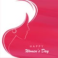 Profile of a beautiful girl to celebrate Women`s Day